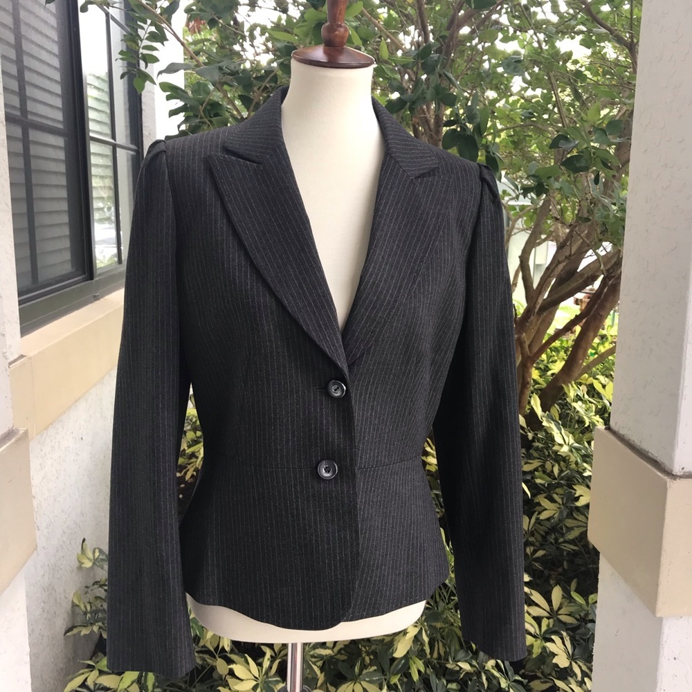 Antonio Melani Gray Pinstripes Career Blazer